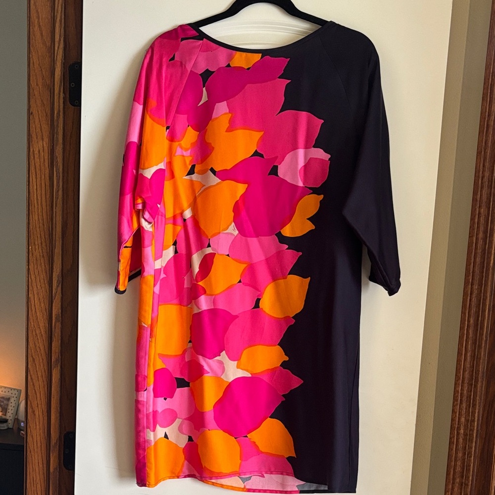 Trina Turk Pink and Orange Long Sleeve Dress